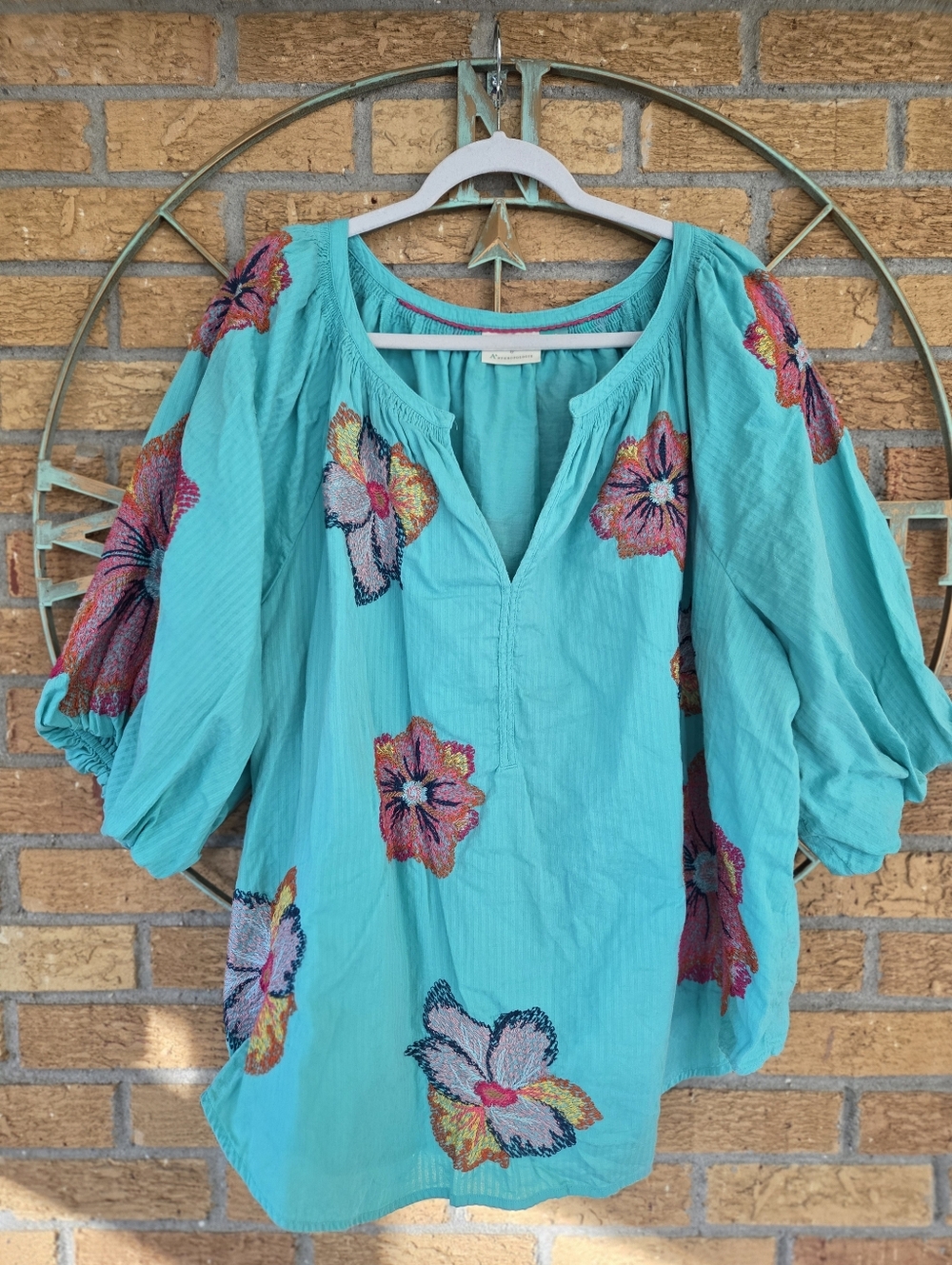 Maeve by Anthropology Embroidered Peasant Tunic Blouse Size 3X